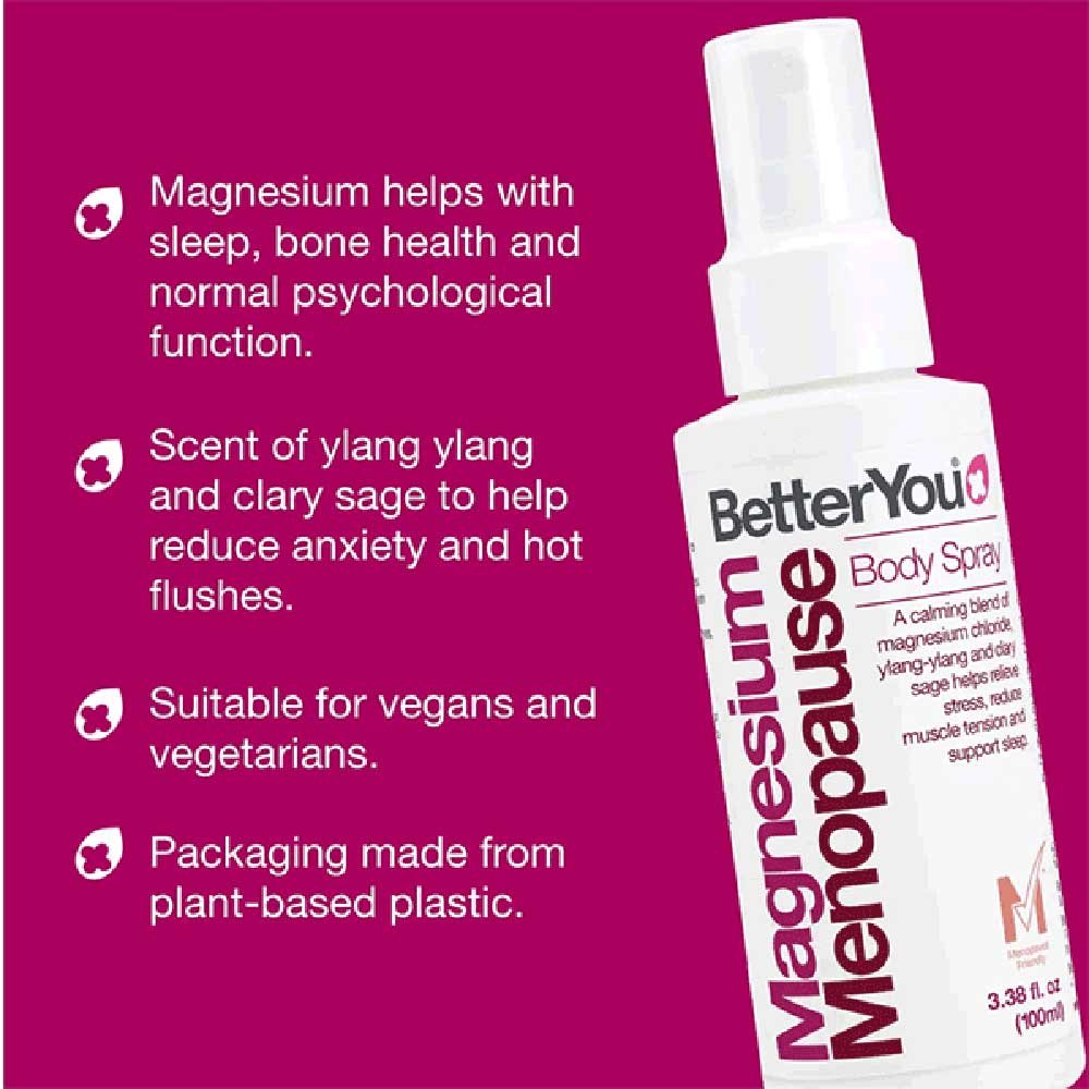 Magnesium Menopause Body Spray BetterYou 100ml