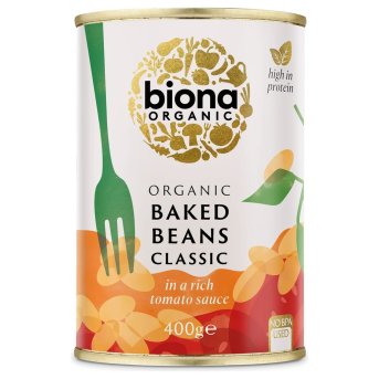 Organic Baked Beans in tins Biona 12x400g Organic Baked Beans in tins Biona 12x400g