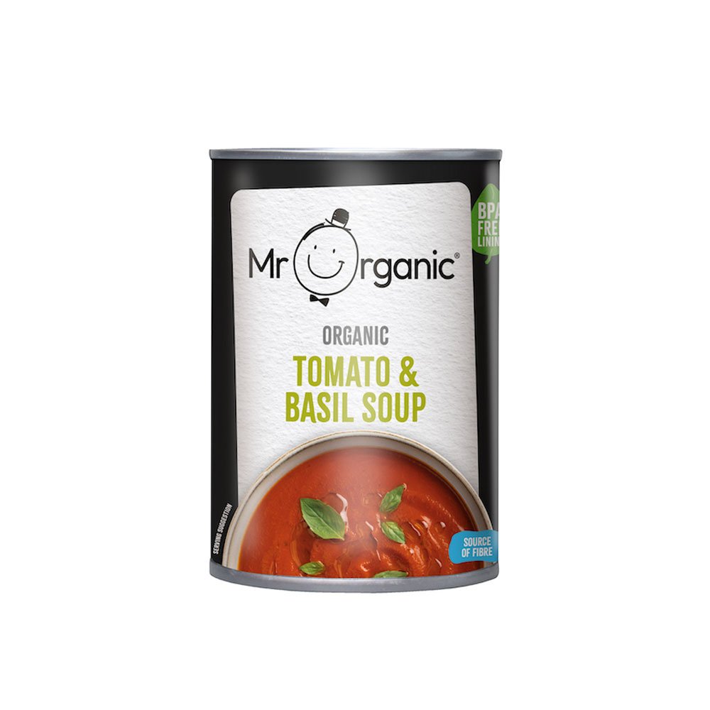 Organic Tomato & Basil Soup Mr Organic 400g Organic Tomato & Basil Soup Mr Organic 400g