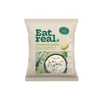 Sour Cream & Chives Hummus Chips Eat Real 18x45g Sour Cream & Chives Hummus Chips Eat Real 18x45g