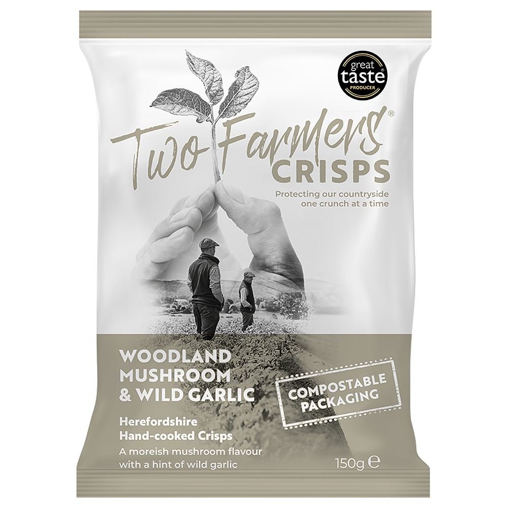 Woodland Mushroom & Wild Garlic Crisps Two Farmers 12x150g Woodland Mushroom & Wild Garlic Crisps Two Farmers 12x150g