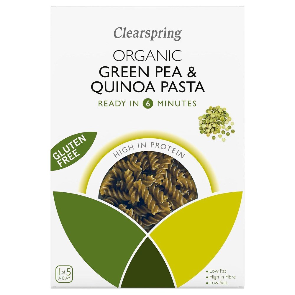 Organic Green Pea & Quinoa Fusilli Clearspring 8x250g Organic Green Pea & Quinoa Fusilli Clearspring 8x250g