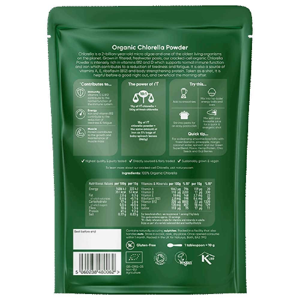 Organic Chlorella Powder Naturya 200g