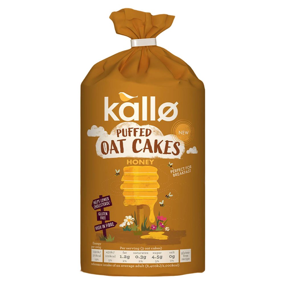 Honey Puffed Oat Cakes Kallo 118g