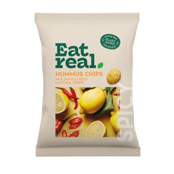 Chilli & Lemon Hummus Chips - large Eat Real 10x110g Chilli & Lemon Hummus Chips - large Eat Real 10x110g