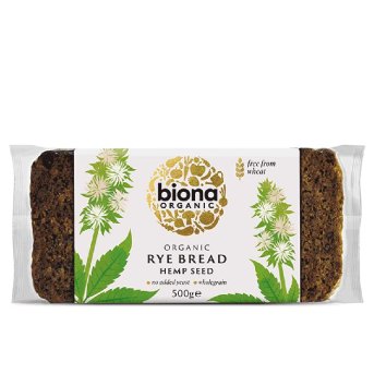Organic Rye & Hemp Seed Bread Biona 500g Organic Rye & Hemp Seed Bread Biona 500g