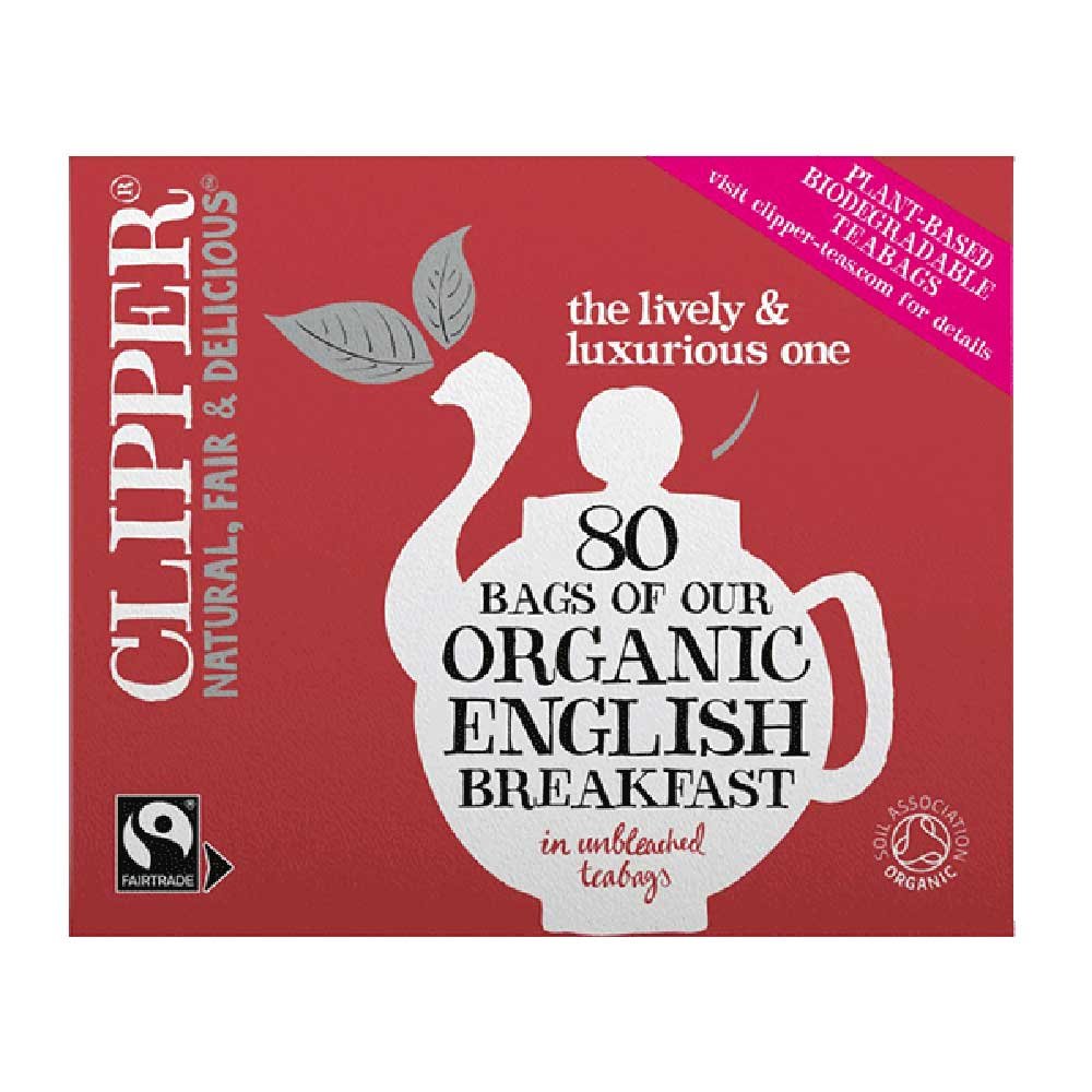 Organic English Breakfast Tea Bags - 80's Clipper 80bgs Organic English Breakfast Tea Bags - 80's Clipper 80bgs