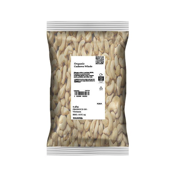 Organic Cashews Whole Infinity Foods 2.5kg