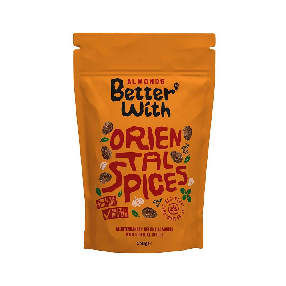 Oriental Spice Almonds - pouch Better With 140g Oriental Spice Almonds - pouch Better With 140g