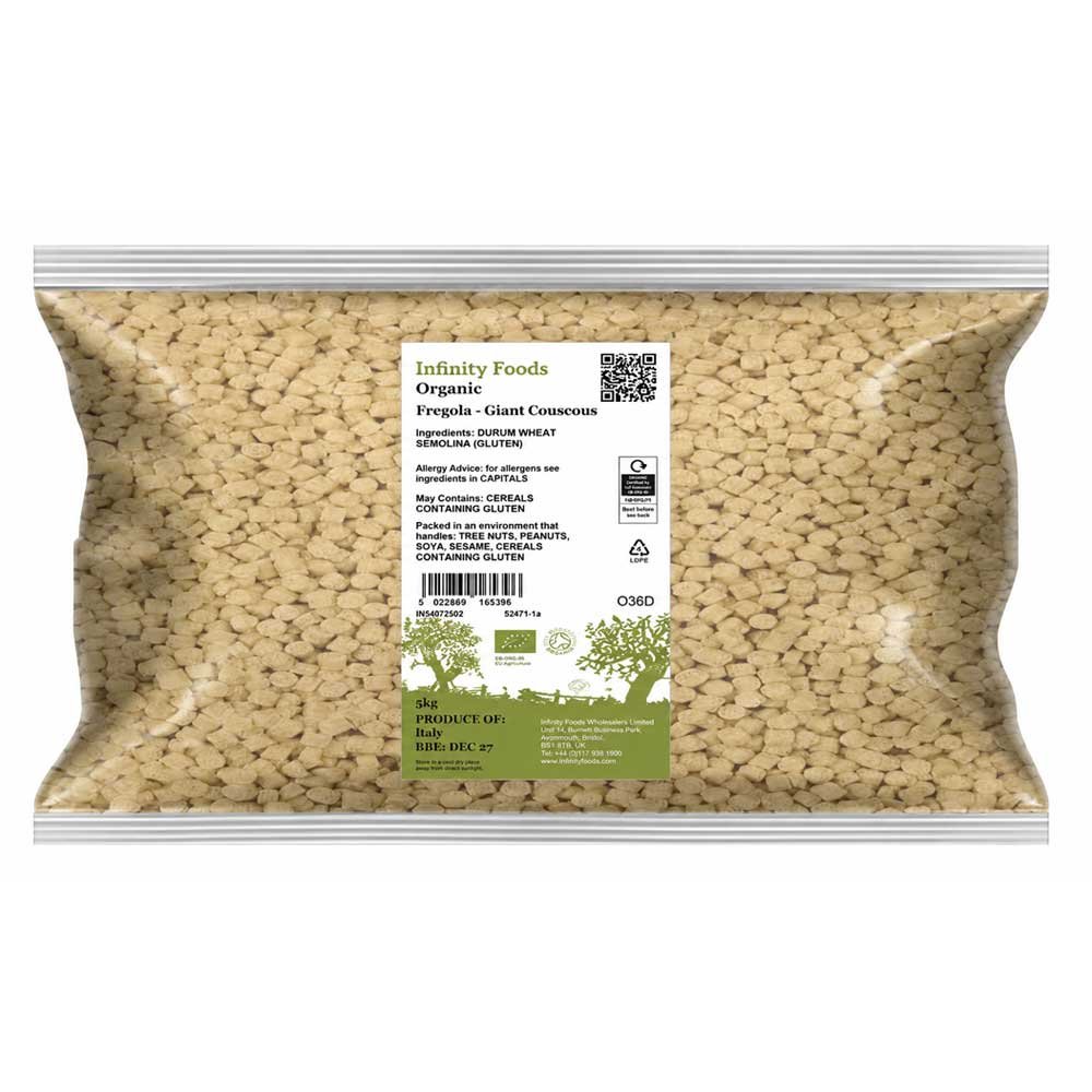 Organic Fregola - giant couscous - white Infinity Foods 5kg