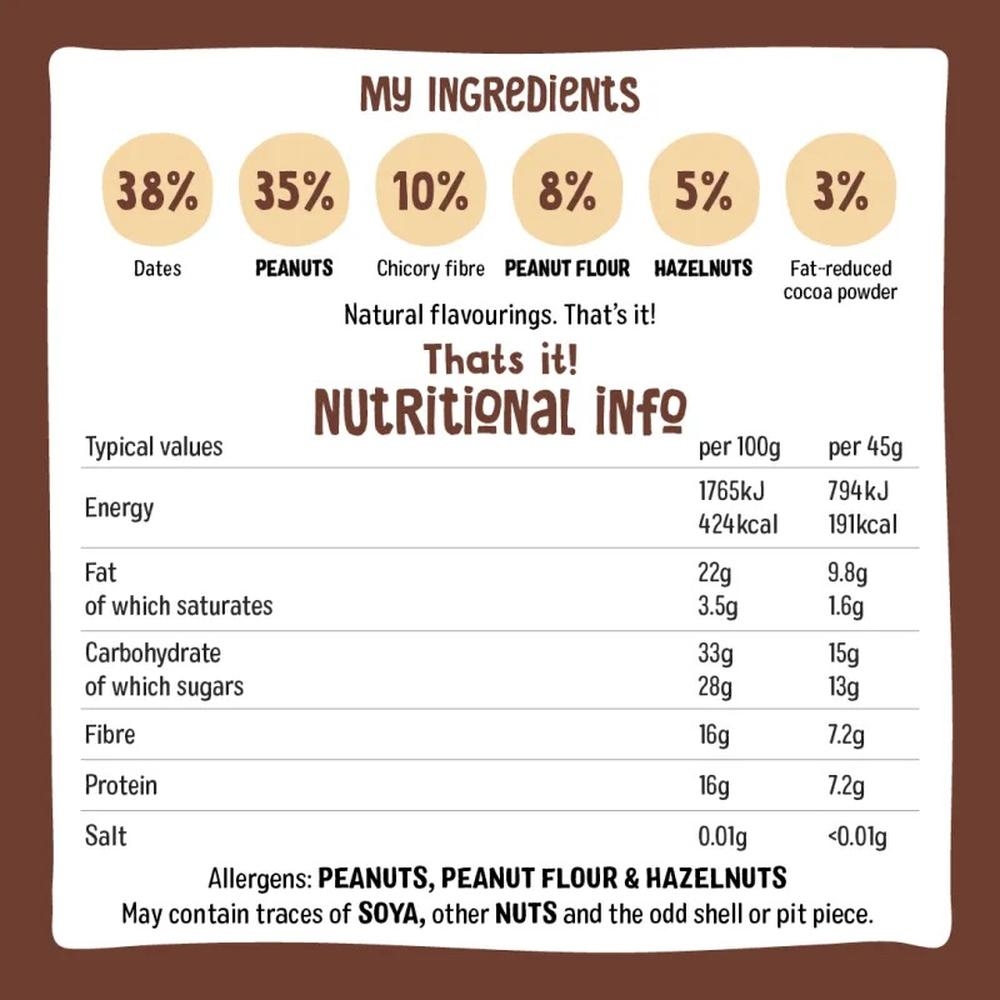 Mutipack Cocoa Hazelnut Protein Bar Nakd 12x3x45g