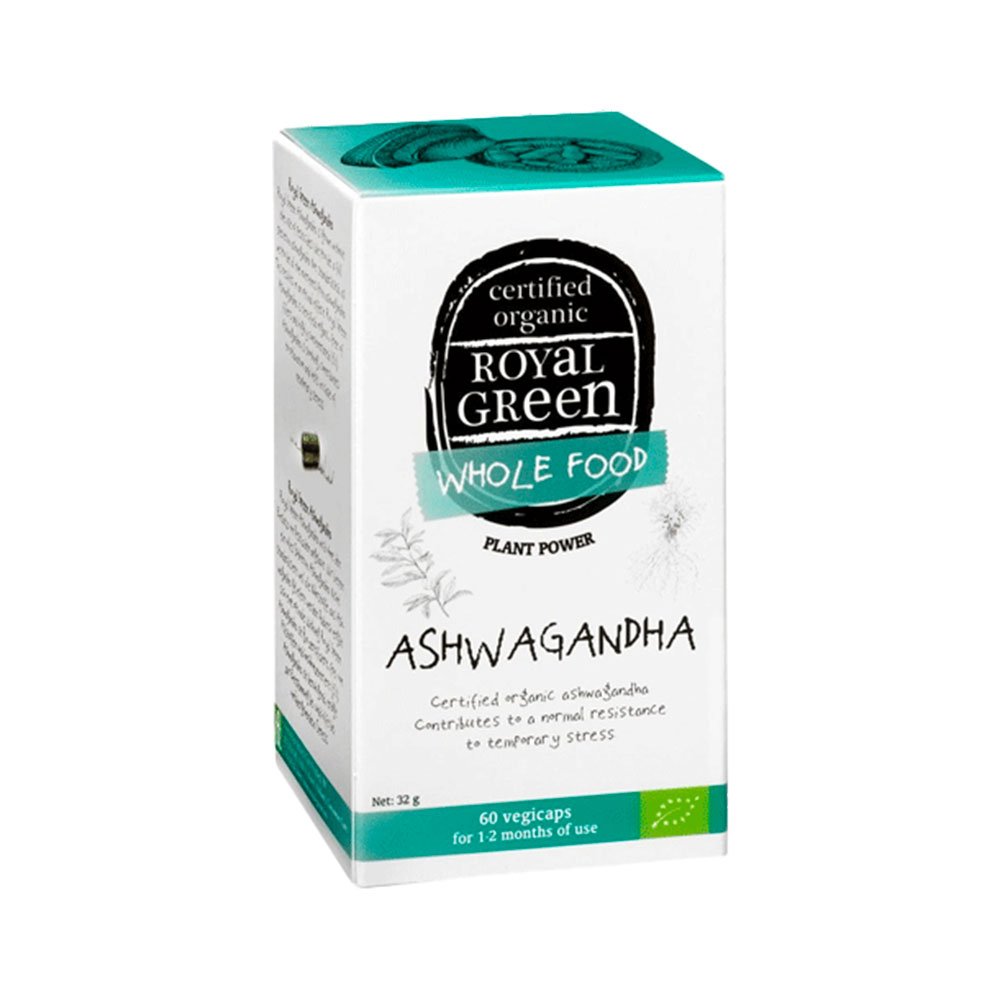 Organic Ashwagandha Bio 60 vegicaps Royal Green 1jar Organic Ashwagandha Bio 60 vegicaps Royal Green 1jar