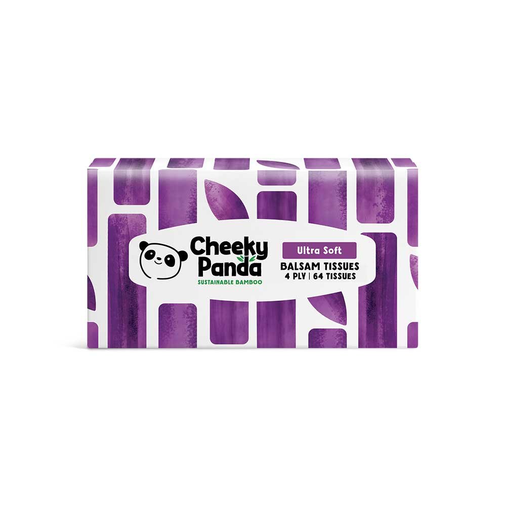 Flat Box 4 ply Bamboo Balsam Tissues - 64s Cheeky Panda 12x64 Flat Box 4 ply Bamboo Balsam Tissues - 64s Cheeky Panda 12x64
