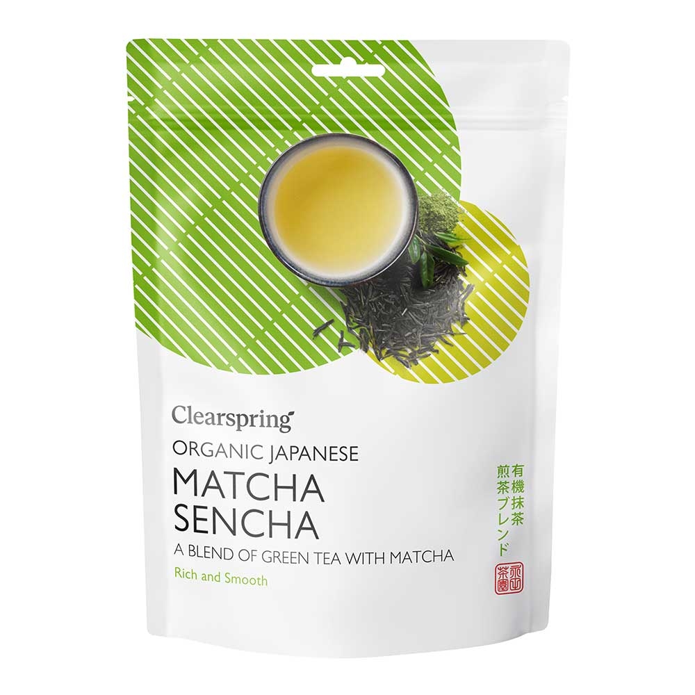 Organic Matcha Sencha Green Tea loose - pouch Clearspring 6x85g Organic Matcha Sencha Green Tea loose - pouch Clearspring 6x85g