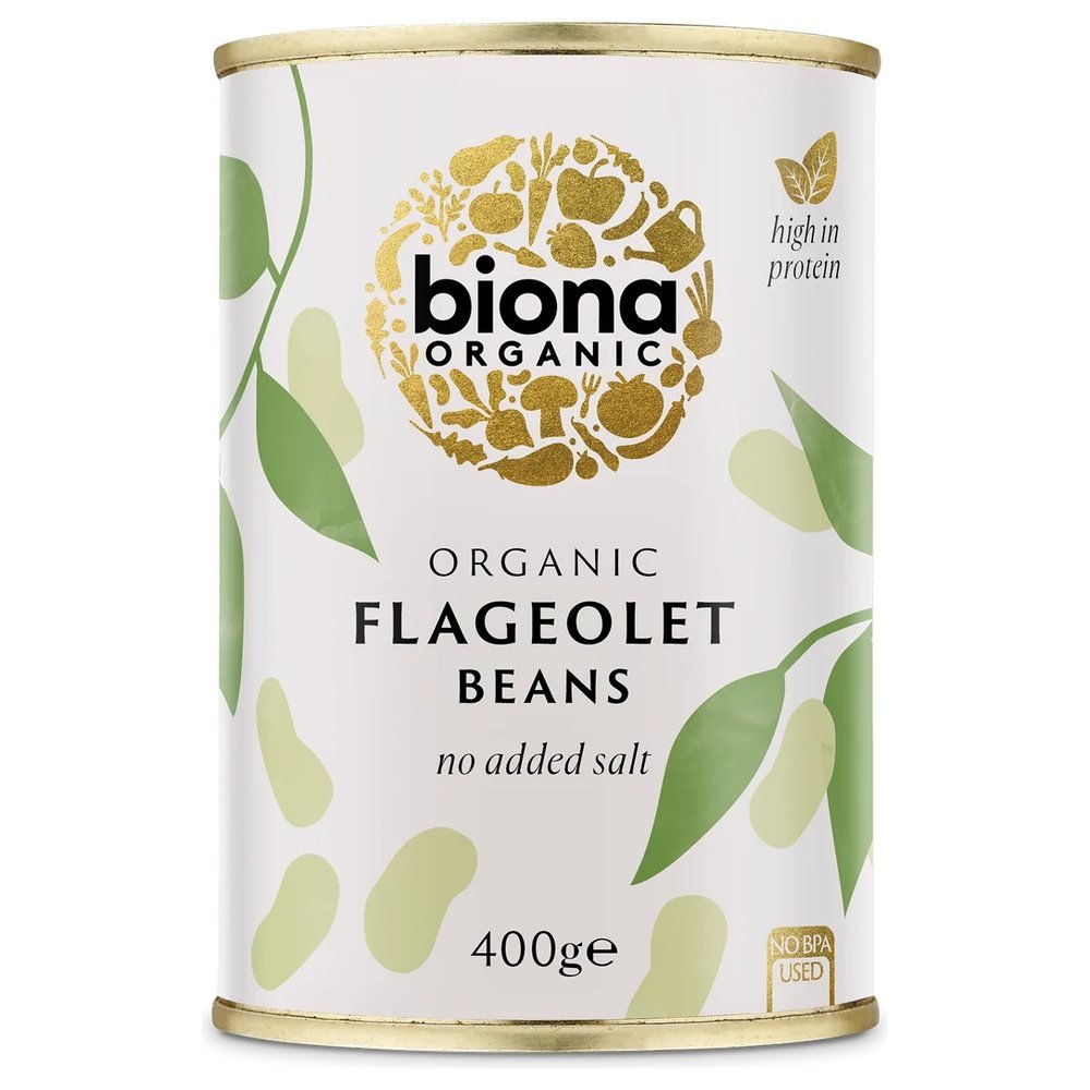Organic Flageolet Beans in tins Biona 6x400g Organic Flageolet Beans in tins Biona 6x400g