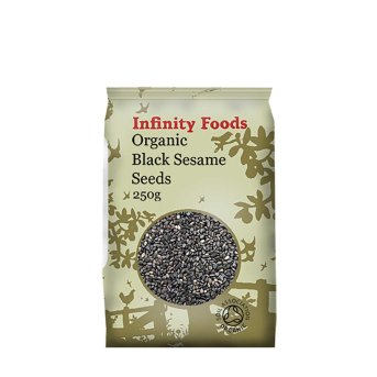 Organic Black Sesame Seeds - whole Infinity Foods 6x250g