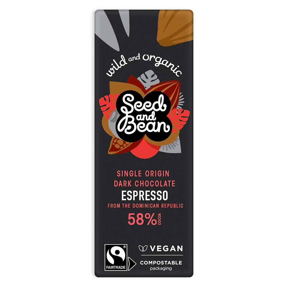 Organic Espresso Dark Chocolate Bar - 58% Seed & Bean 25g