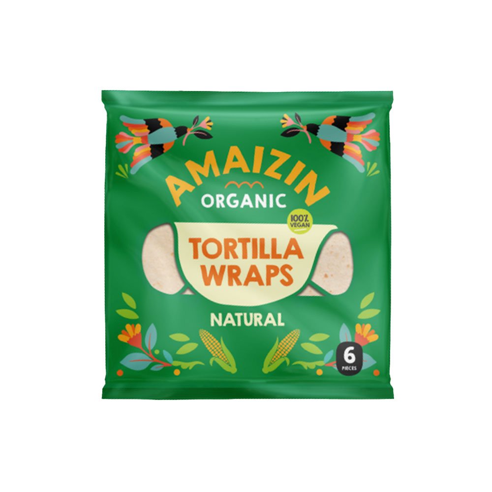 Organic Soft Tortilla Wraps (6 wheat wraps) Amaizin 240g