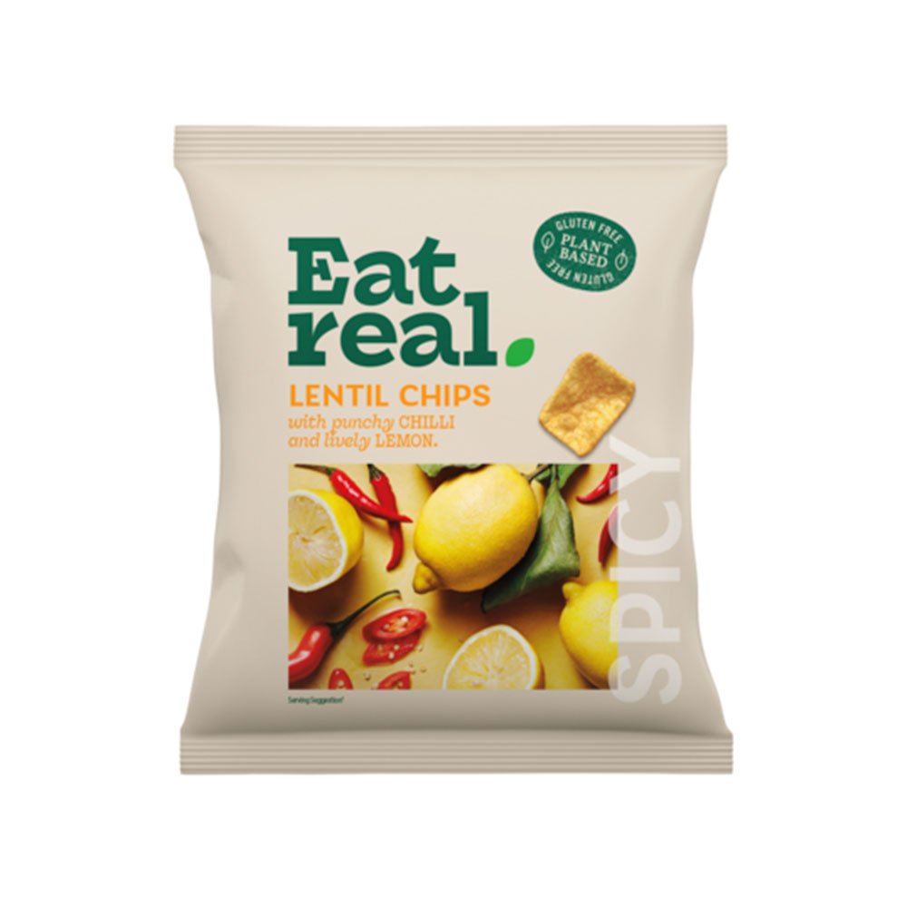 Chilli & Lemon Lentil Chips - large Eat Real 95g