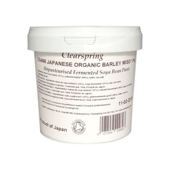 Organic 1kg Barley Miso - unpasteurised - tub Clearspring 1k