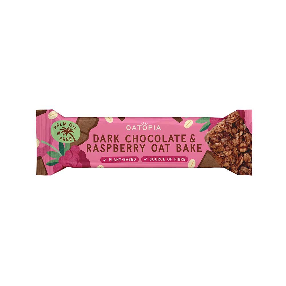 Dark Chocolate & Raspberry Oat Bake Oatopia 15x60g Dark Chocolate & Raspberry Oat Bake Oatopia 15x60g