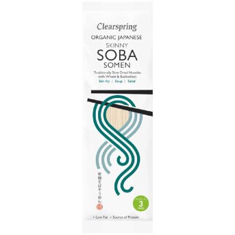 Organic Skinny Soba Somen Noodles Clearspring 200g