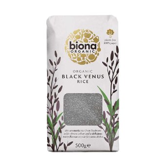 Organic Black Pearl Rice - formerly black venus Biona 500g