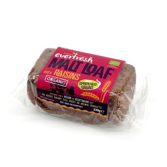 Organic Malted Raisin Loaf Everfresh 8x330g Organic Malted Raisin Loaf Everfresh 8x330g