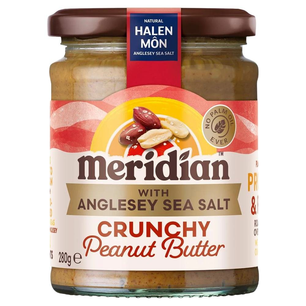 Peanut Butter Crunchy with Anglesey Sea Salt Meridian 6x280g Peanut Butter Crunchy with Anglesey Sea Salt Meridian 6x280g