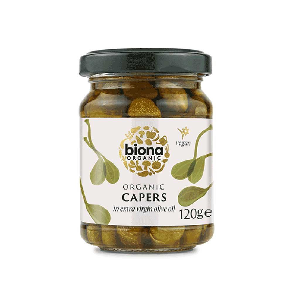 Organic Capers in E.V. Olive Oil Biona 120g Organic Capers in E.V. Olive Oil Biona 120g