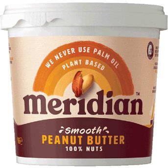 Bulk Peanut Butter Smooth 100% - plastic Meridian 6x1kg Bulk Peanut Butter Smooth 100% - plastic Meridian 6x1kg