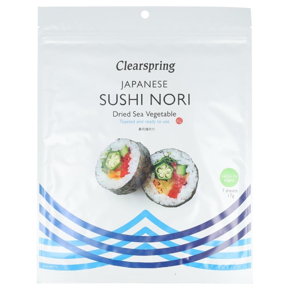 Sushi Nori - Toasted - 7 sheets Clearspring 8x17g Sushi Nori - Toasted - 7 sheets Clearspring 8x17g