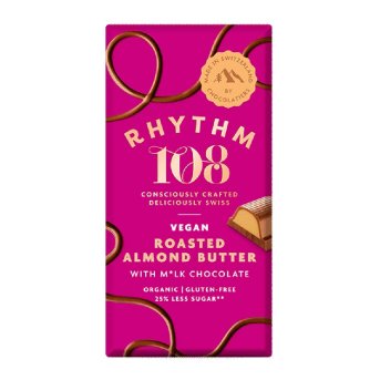 Organic Roasted Almond Butter Filled M*lk Chocolate Tablet R Organic Roasted Almond Butter Filled M*lk Chocolate Tablet R