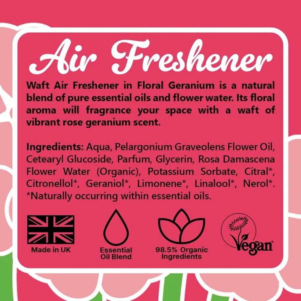 Waft of Geranium Air Freshener Spray Waft 6x100ml Waft of Geranium Air Freshener Spray Waft 6x100ml