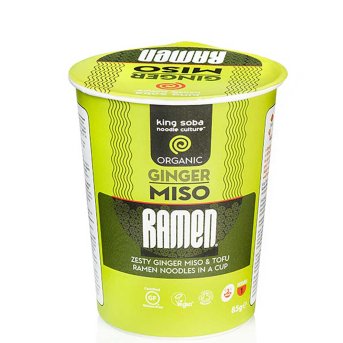 Organic Ginger Miso Ramen Noodle Cup- with tofu King Soba 85
