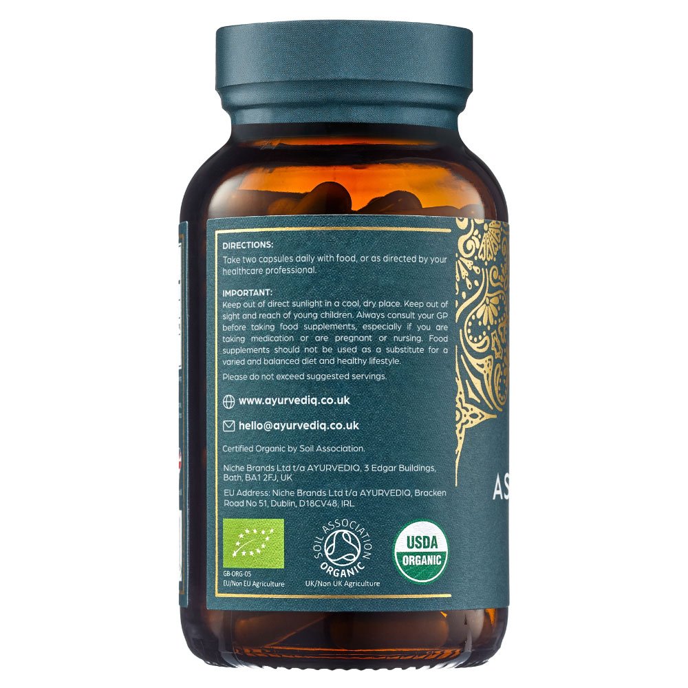 Organic Ashwagandha & Black Pepper - 120 capsules Ayurvediq 