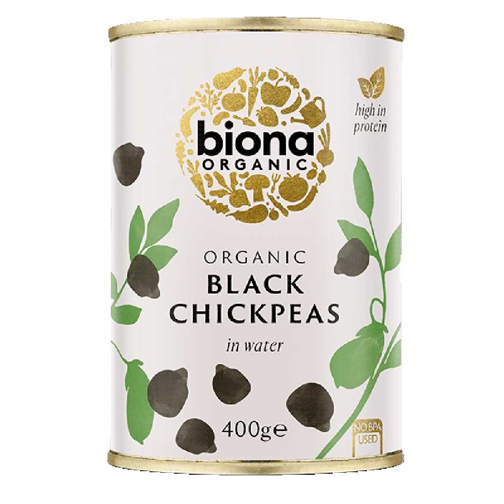 Organic Black Chickpeas - BPA-free can Biona 400g Organic Black Chickpeas - BPA-free can Biona 400g