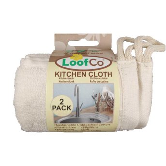 Kitchen Cloth 2 pack cotton LoofCo 61g Kitchen Cloth 2 pack cotton LoofCo 61g