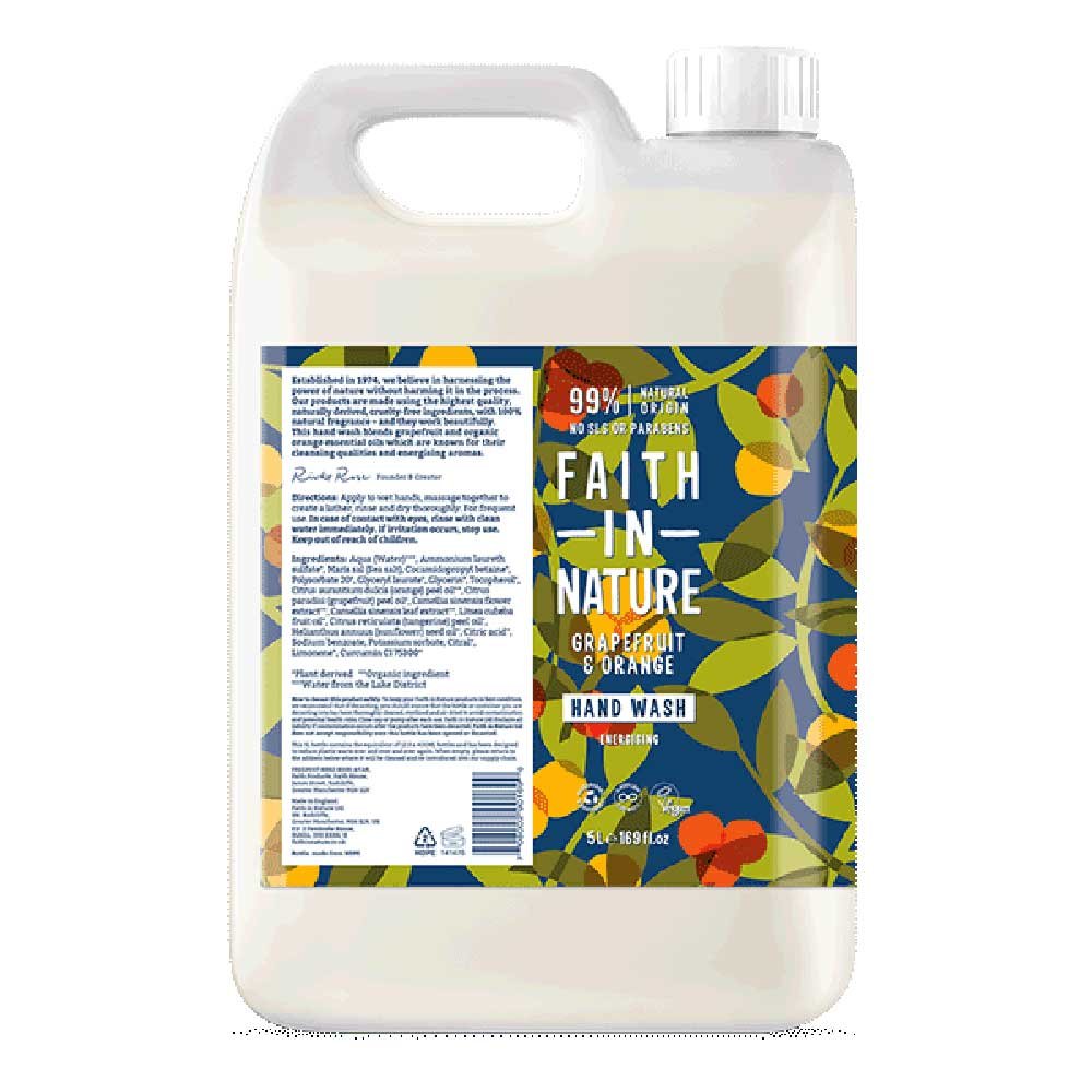 Bulk Hand Wash - Grapefruit & Orange Faith in Nature 5l
