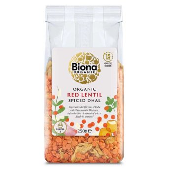 Organic Red Lentil Spiced Dhal Mix Biona 250g Organic Red Lentil Spiced Dhal Mix Biona 250g