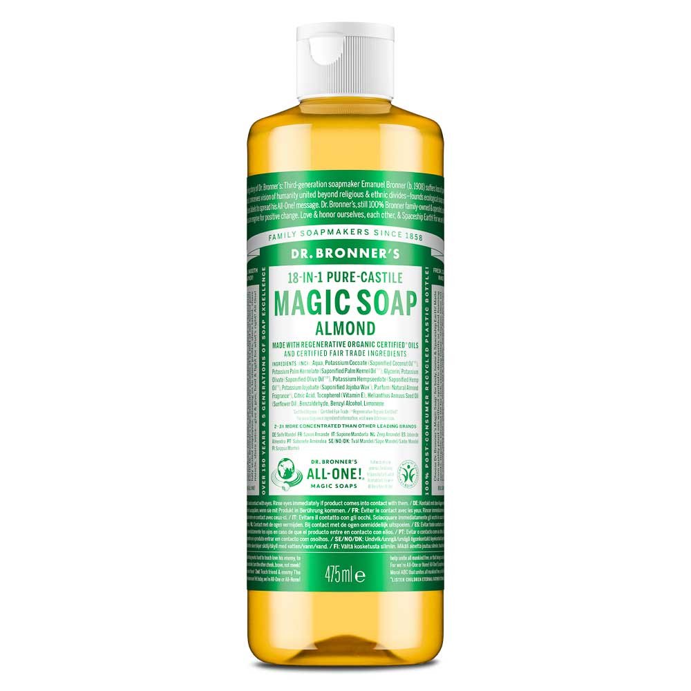 Organic Almond Liquid Soap (1/2 case) Dr. Bronner 6x475ml Organic Almond Liquid Soap (1/2 case) Dr. Bronner 6x475ml