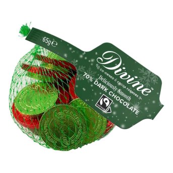 Dark Chocolate Coin - net bag Divine 25x65g Dark Chocolate Coin - net bag Divine 25x65g