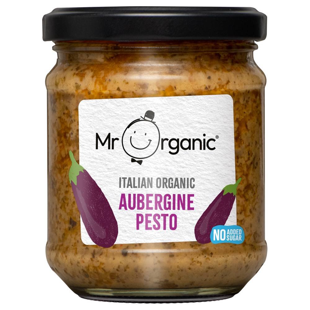 Organic Aubergine Pesto - no added sugar Mr Organic 6x190g