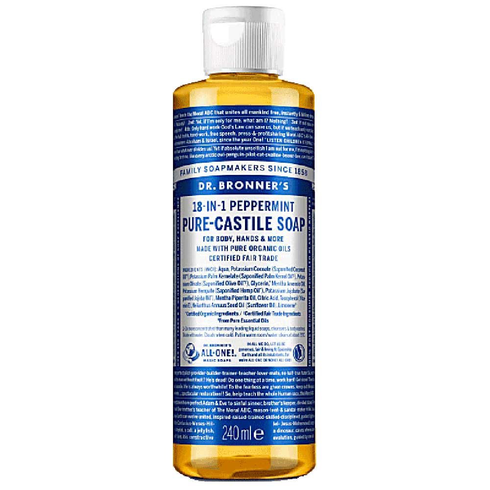 Organic Peppermint Liquid Soap (1/4 case) Dr. Bronner 240ml Organic Peppermint Liquid Soap (1/4 case) Dr. Bronner 240ml