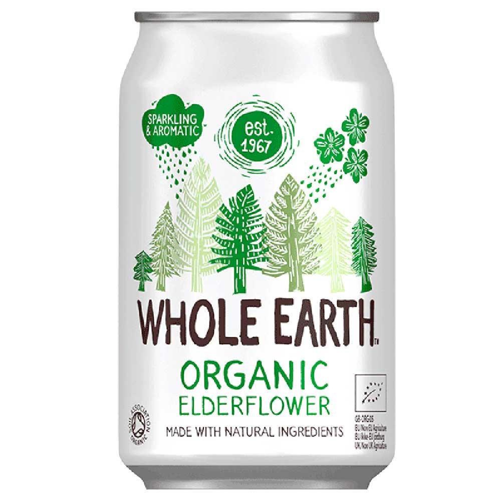 Organic Elderflower - cans Whole Earth 330ml Organic Elderflower - cans Whole Earth 330ml