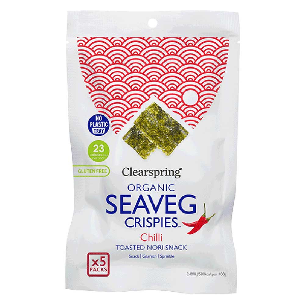Organic Multipack Chilli Seaveg Crispies Clearspring 5x4g