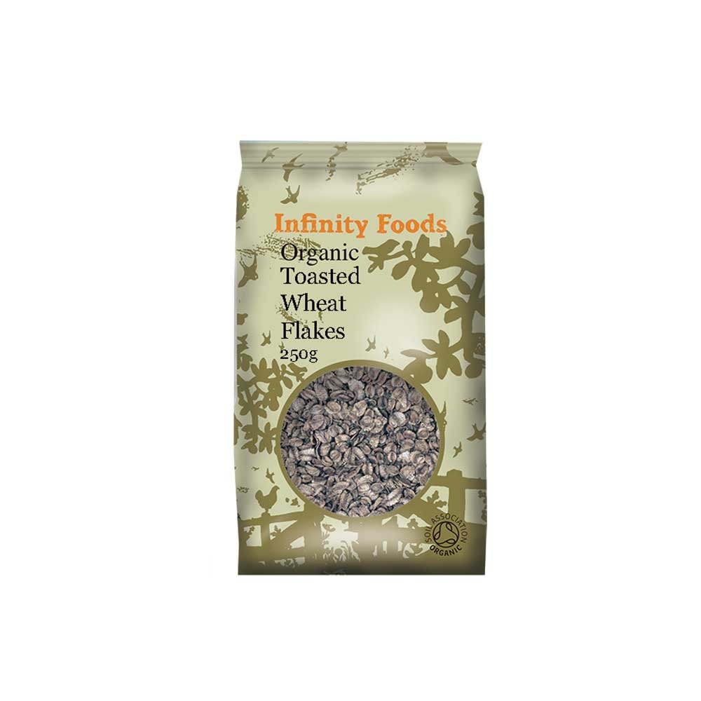 Organic Toasted Wheat Flakes Infinity Foods 250g Organic Toasted Wheat Flakes Infinity Foods 250g
