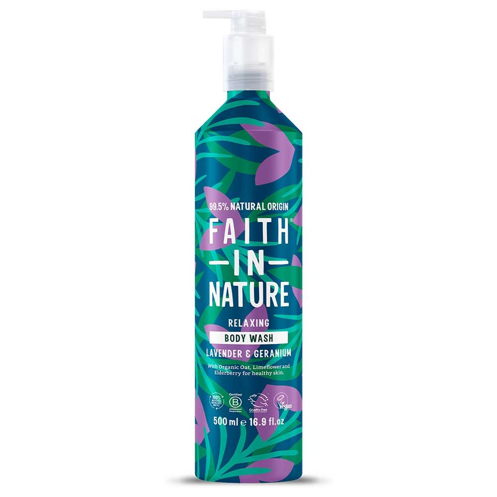 Lavender & Geranium Body Wash - Aluminium Faith in Nature 50 Lavender & Geranium Body Wash - Aluminium Faith in Nature 50