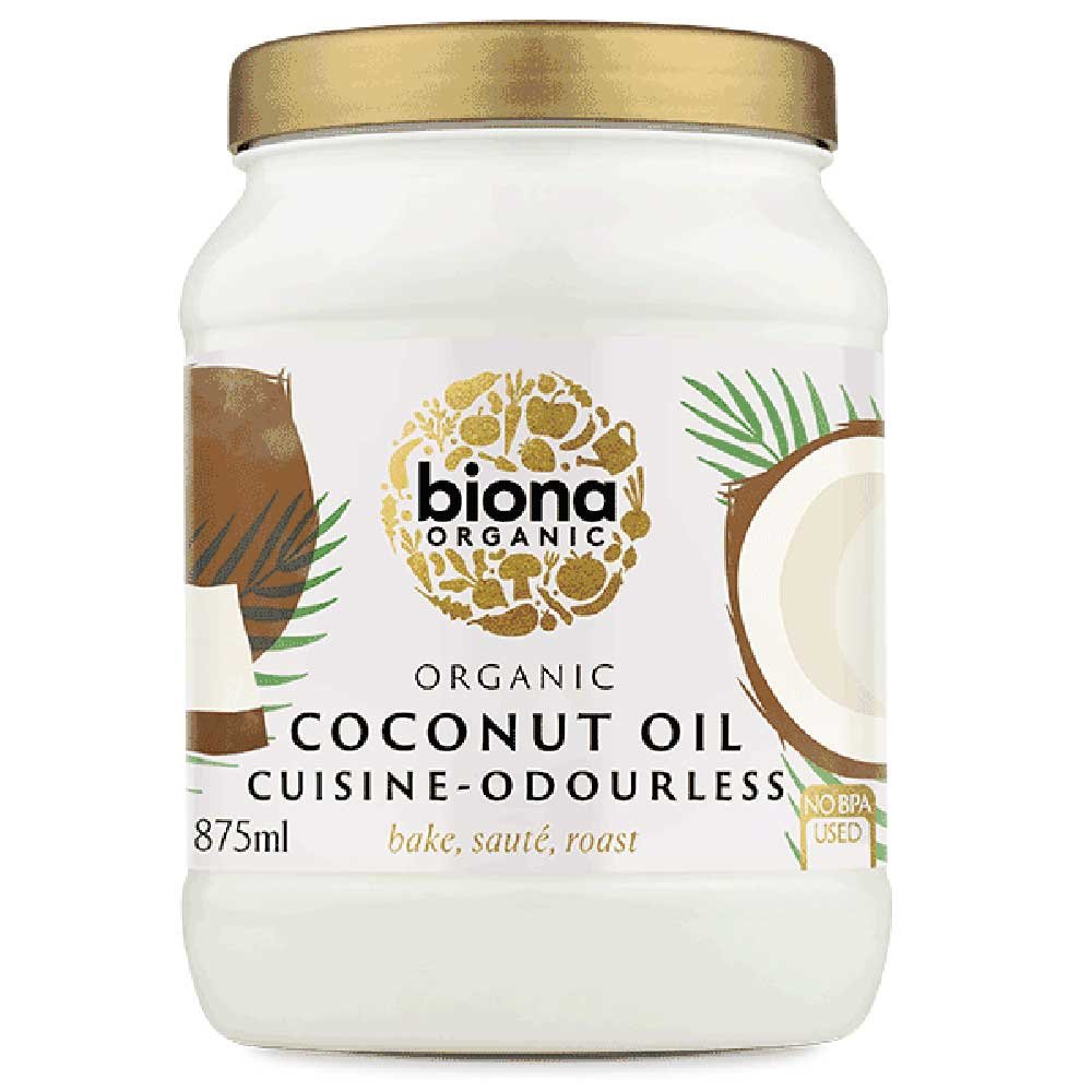 Organic 875ml Mild Coconut Oil Cuisine - tub Biona 875ml