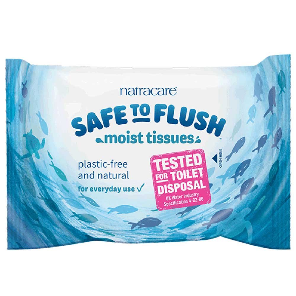 Safe To Flush Moist Tissues Natracare 30pack Safe To Flush Moist Tissues Natracare 30pack